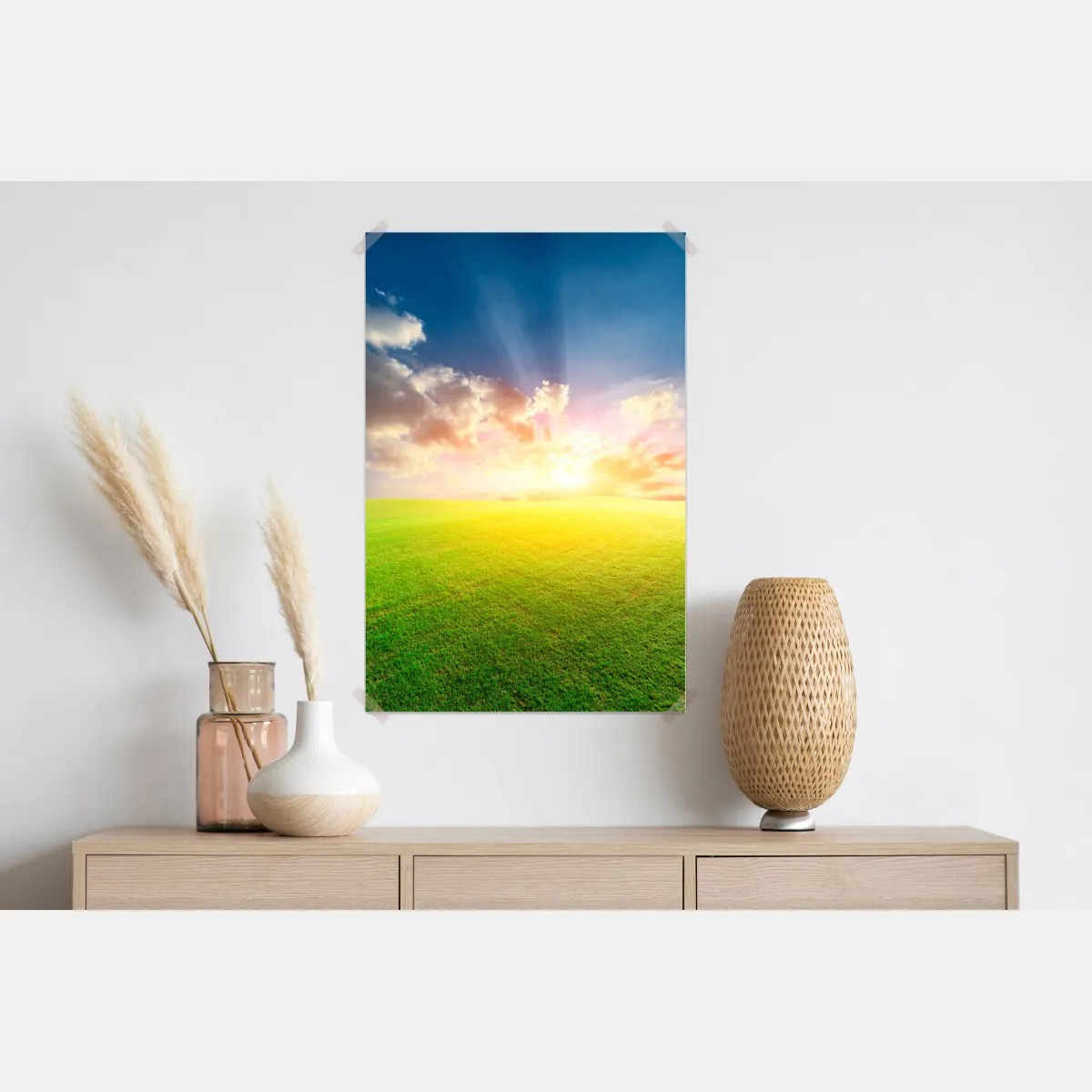 Plakat słoneczna łąka o zmierzchu – Wallissimo® Plakat słoneczna łąka o zmierzchu – Wallissimo®