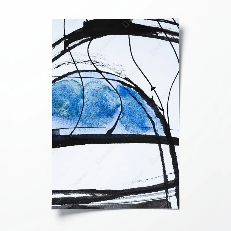 Plakat wzór akwarelowy z borówkami i jeżynami – Wallissimo®