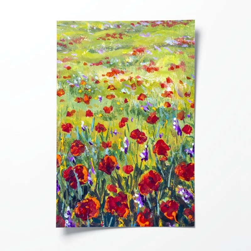 Plakat zachód słońca nad jeziorem z sitowiem w sylwecie – Wallissimo®