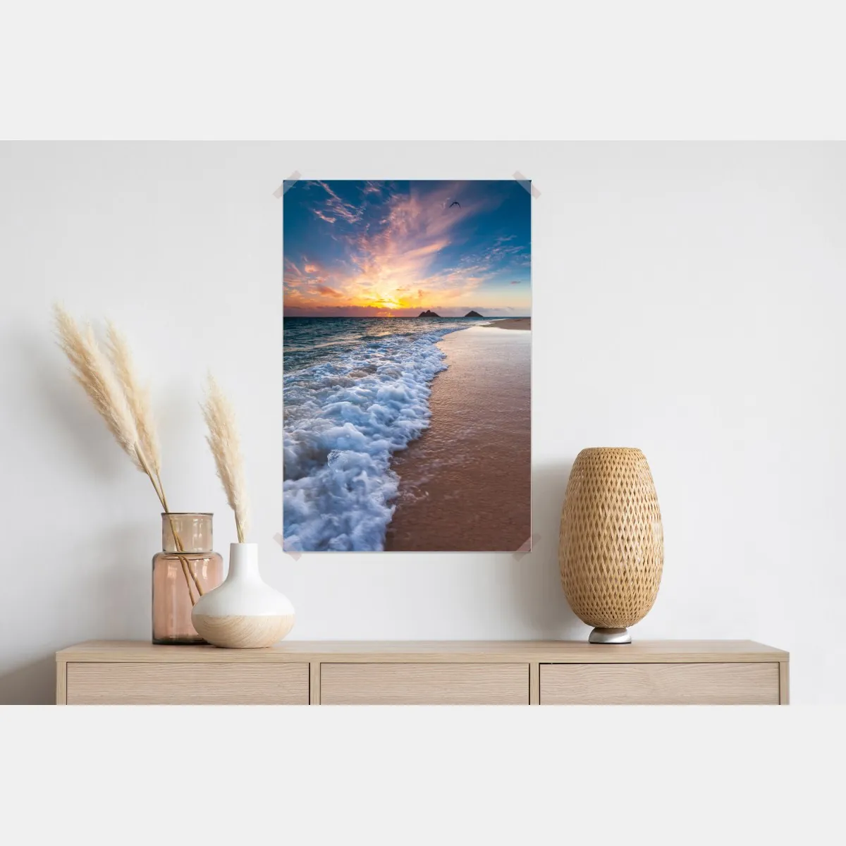 Plakat spokojny wschód słońca nad brzegiem oceanu – Wallissimo® Plakat spokojny wschód słońca nad brzegiem oceanu – Wallissimo®