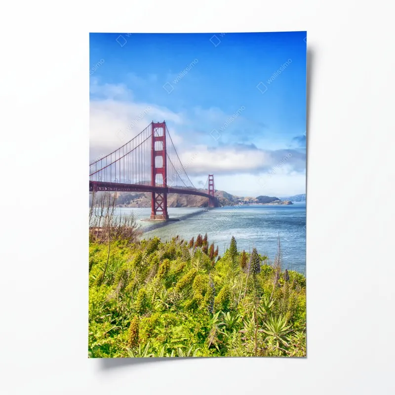 Plakat Golden Gate nad zatoką San Francisco