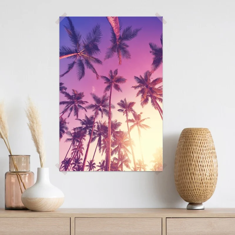 Plakat tropikalne palmy o zachodzie słońca – Wallissimo® Plakat tropikalne palmy o zachodzie słońca – Wallissimo®