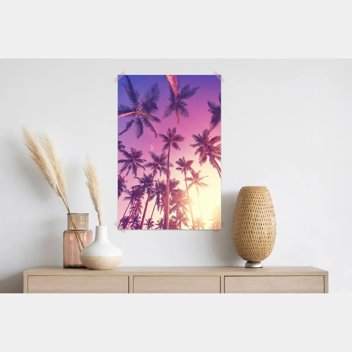 Plakat tropikalne palmy o zachodzie słońca – Wallissimo® Plakat tropikalne palmy o zachodzie słońca – Wallissimo®