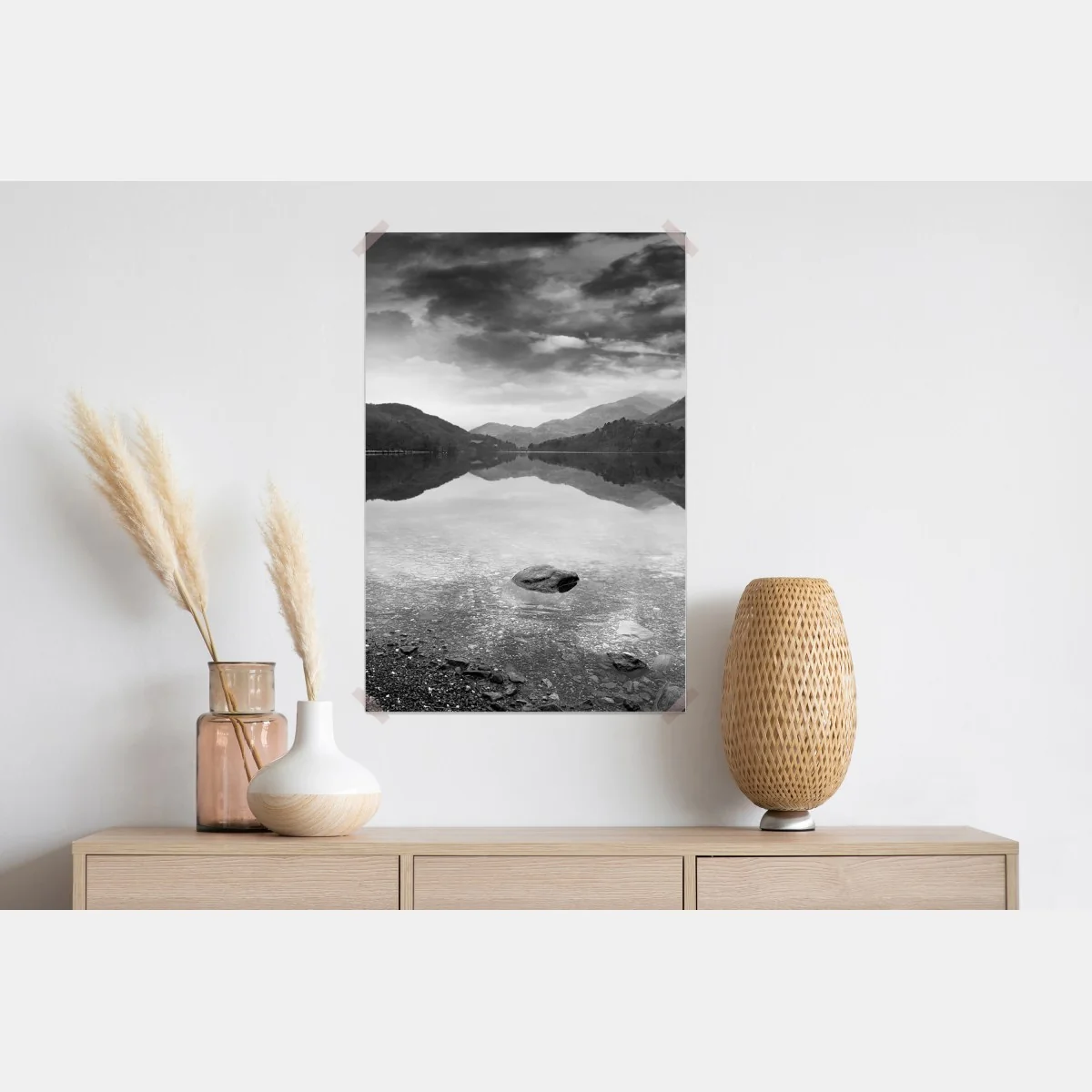 Plakat spokojne jezioro z górskim odbiciem – Wallissimo® Plakat spokojne jezioro z górskim odbiciem – Wallissimo®