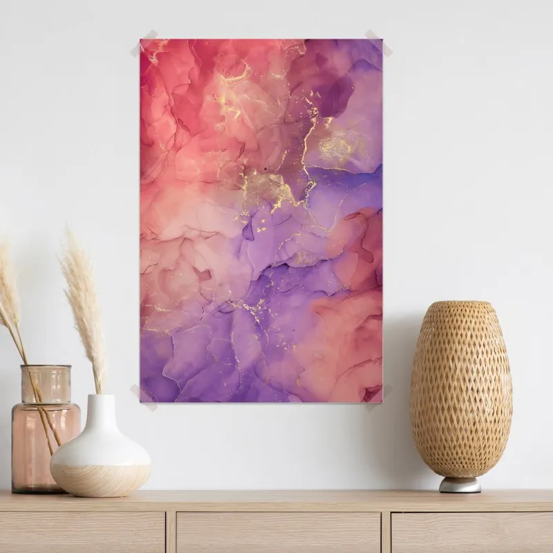 Plakat eteryczna różowo-fioletowa marmurowa grafika – Wallissimo® Plakat eteryczna różowo-fioletowa marmurowa grafika – Wallissimo®