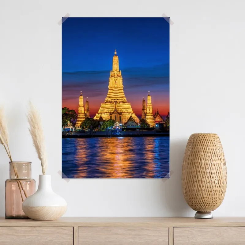Plakat złote Wat Arun o zmierzchu – Wallissimo® Plakat złote Wat Arun o zmierzchu – Wallissimo®