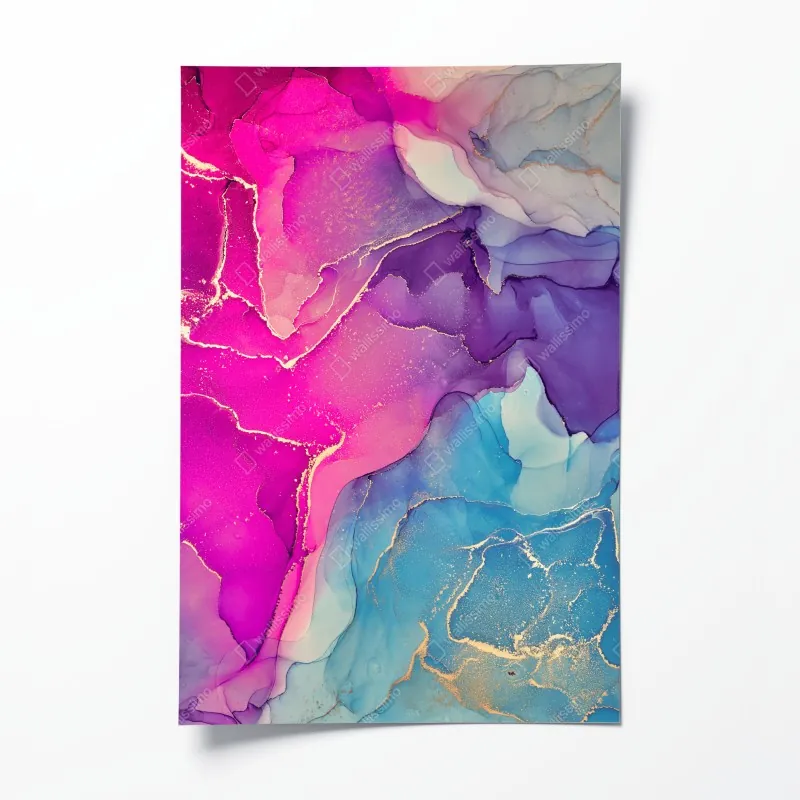 Plakat żywy memphis geometryczny wzór – Wallissimo®