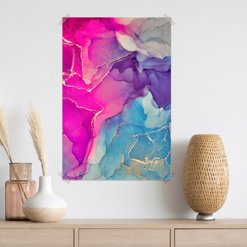 Plakat wibrująca marmurowa kompozycja alkoholowego tuszu – Wallissimo® Plakat wibrująca marmurowa kompozycja alkoholowego tuszu – Wallissimo®