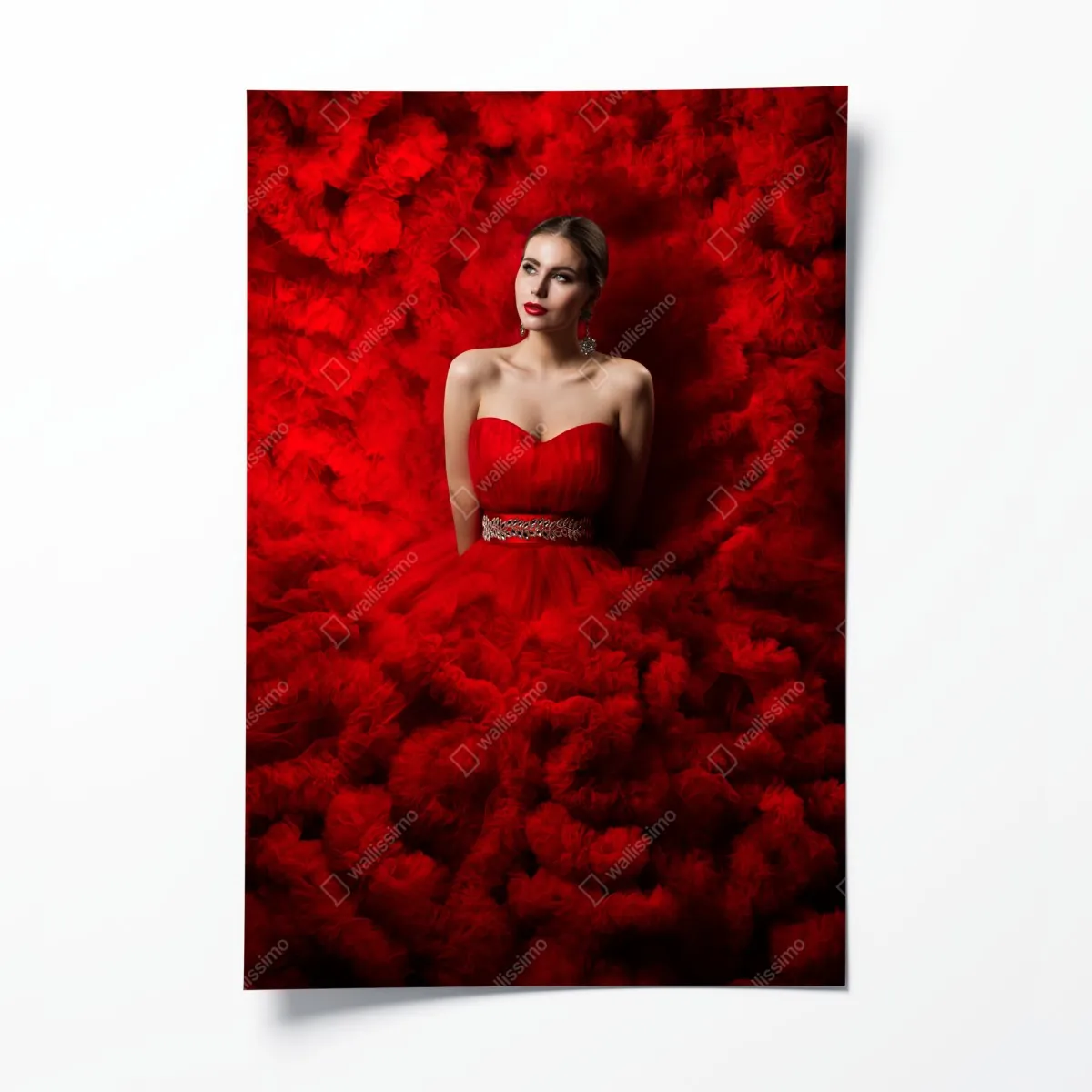 Plakat elegancki portret w czerwonej sukni – Wallissimo® Plakat elegancki portret w czerwonej sukni – Wallissimo®