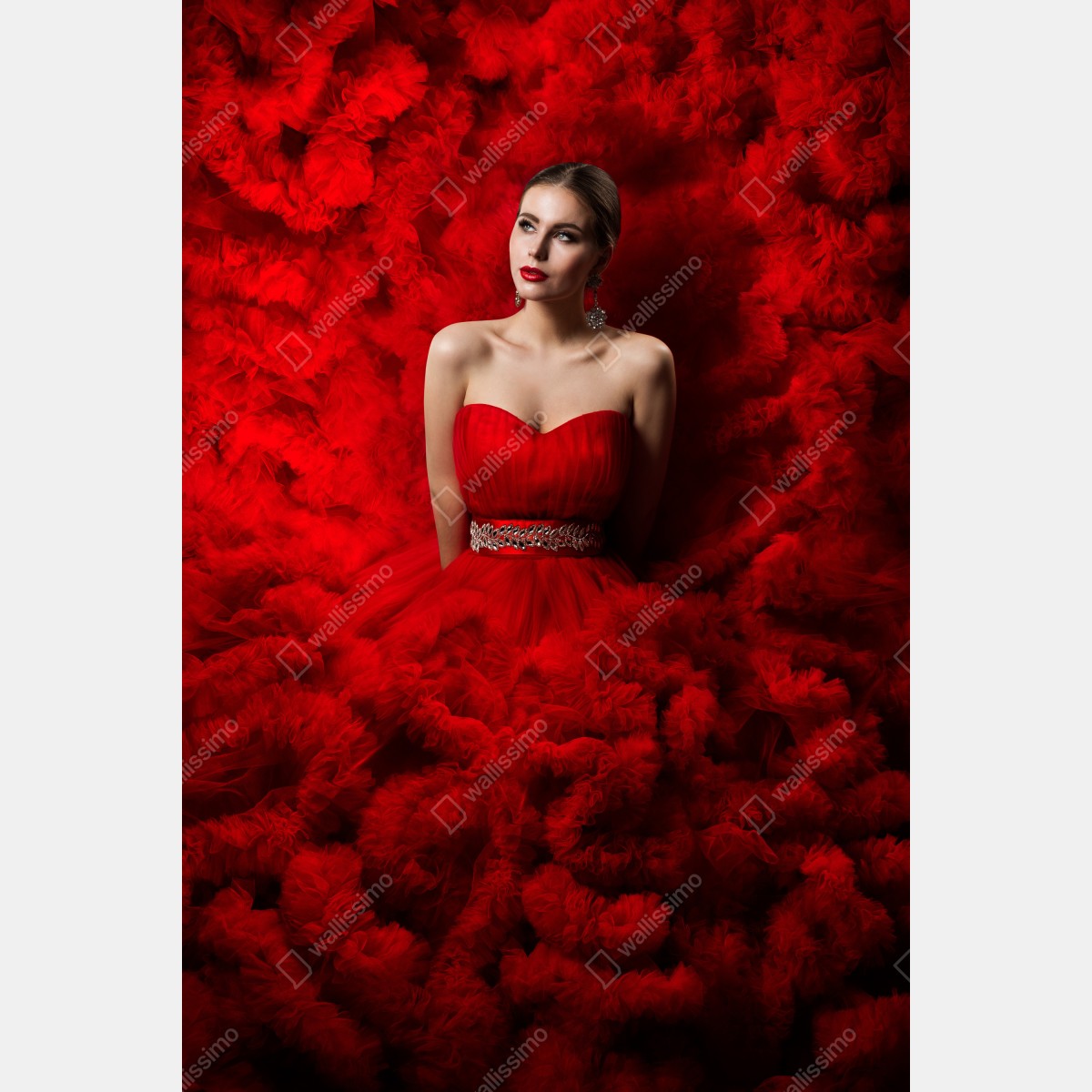 Plakat elegancki portret w czerwonej sukni – Wallissimo® Plakat elegancki portret w czerwonej sukni – Wallissimo®