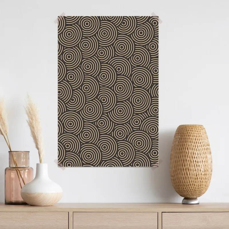 Plakat retro koncentryczne koła – Wallissimo® Plakat retro koncentryczne koła – Wallissimo®