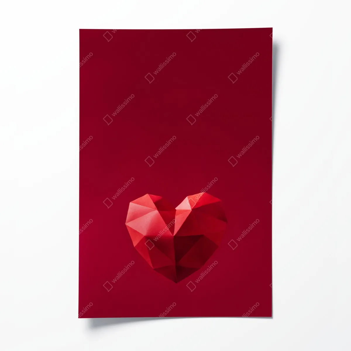 Plakat geometryczne czerwone papierowe serce – Wallissimo® Plakat geometryczne czerwone papierowe serce – Wallissimo®