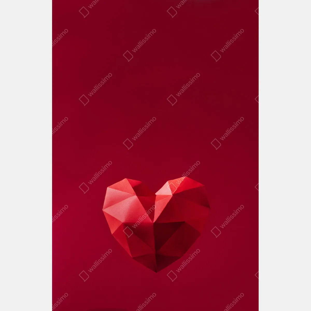 Plakat geometryczne czerwone papierowe serce – Wallissimo® Plakat geometryczne czerwone papierowe serce – Wallissimo®