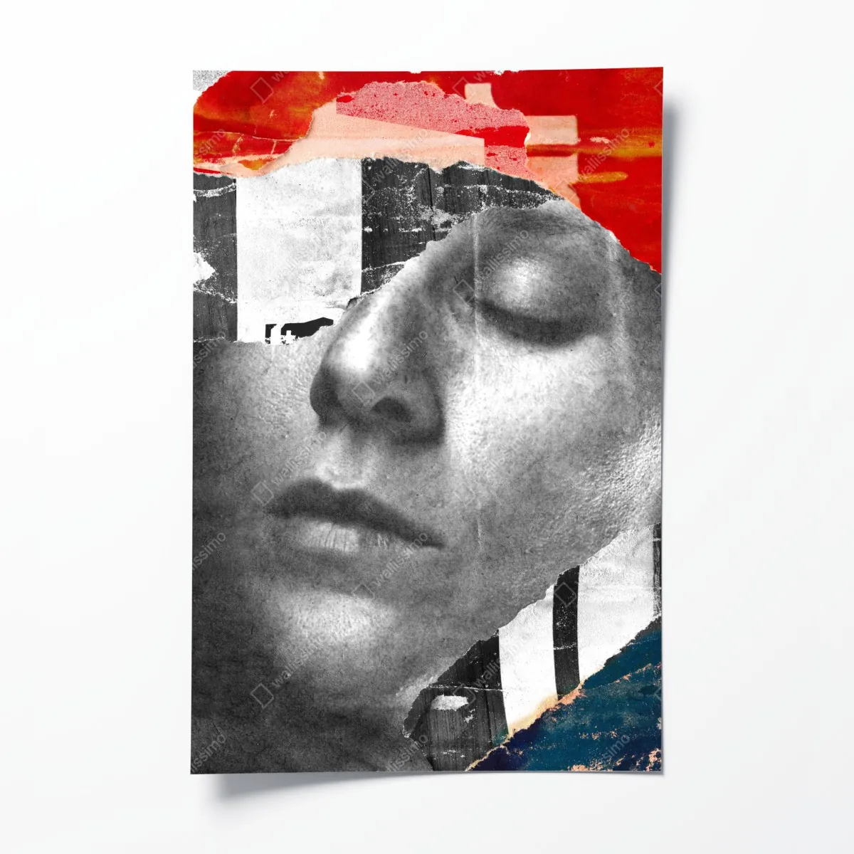 Plakat rozdarty portret kolaż – Wallissimo® Plakat rozdarty portret kolaż – Wallissimo®