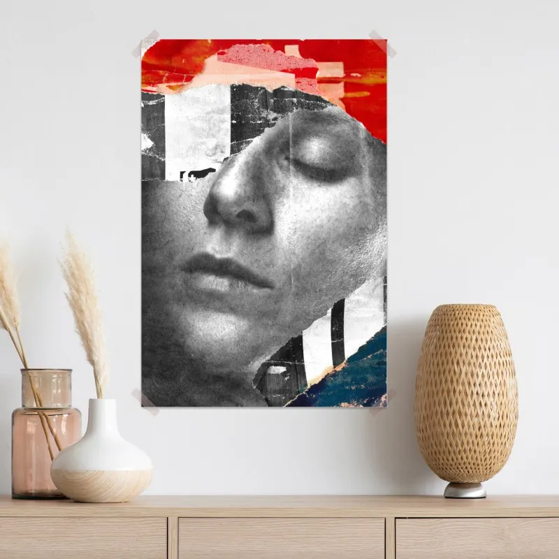 Plakat rozdarty portret kolaż – Wallissimo® Plakat rozdarty portret kolaż – Wallissimo®