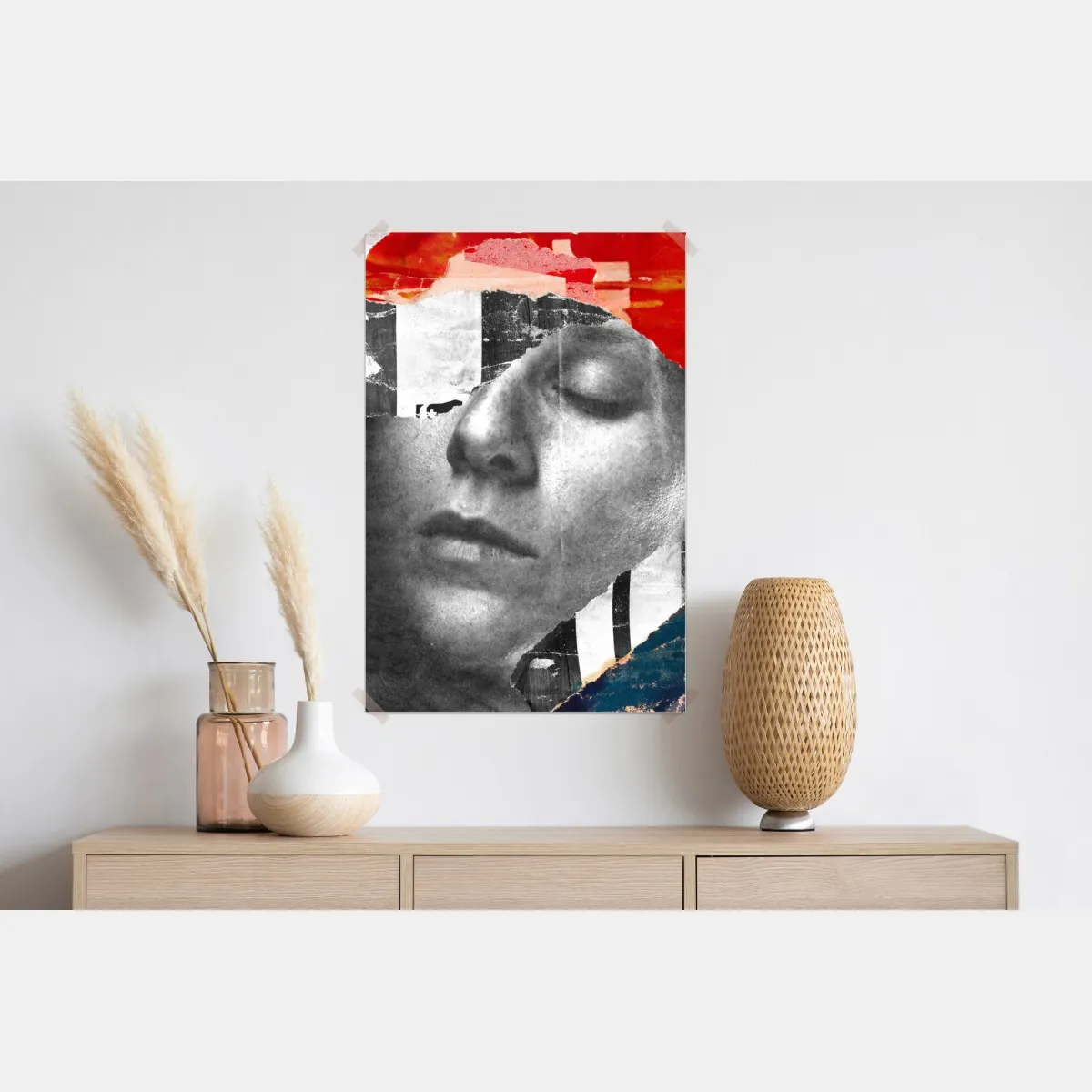 Plakat rozdarty portret kolaż – Wallissimo® Plakat rozdarty portret kolaż – Wallissimo®