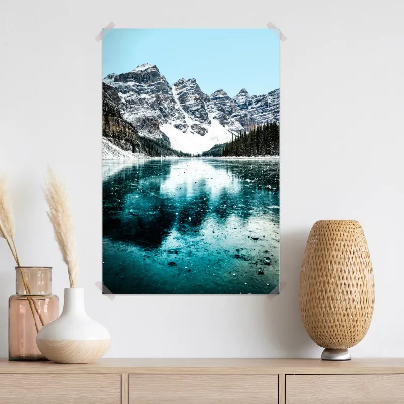 Plakat lodowe turkusowe odbicie gór – Wallissimo® Plakat lodowe turkusowe odbicie gór – Wallissimo®