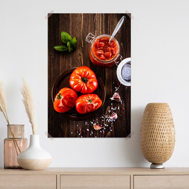 Plakat świeże pomidory i domowy sos – Wallissimo® Plakat świeże pomidory i domowy sos – Wallissimo®