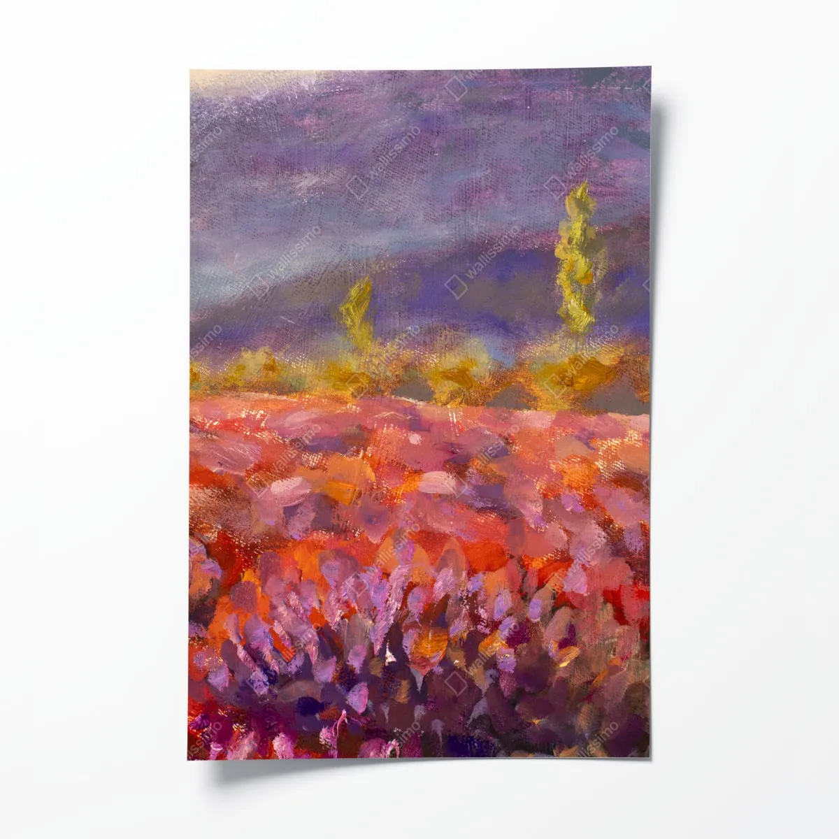 Plakat Prowansja pole lawendy obraz olejny – Wallissimo® Plakat Prowansja pole lawendy obraz olejny – Wallissimo®