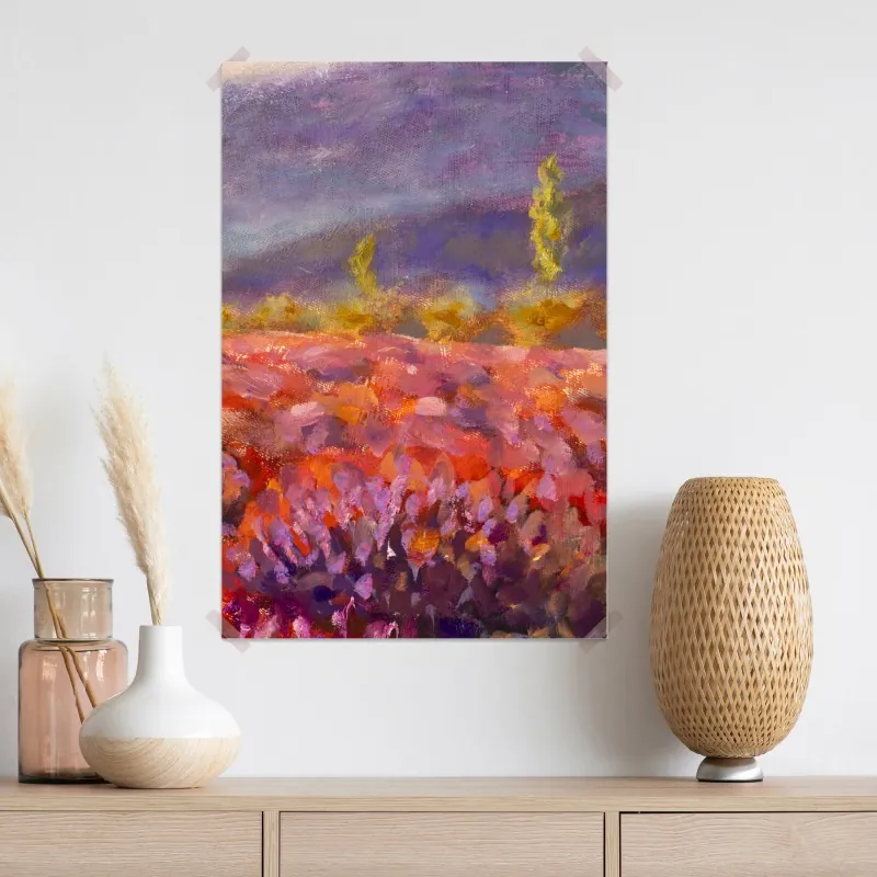 Plakat Prowansja pole lawendy obraz olejny