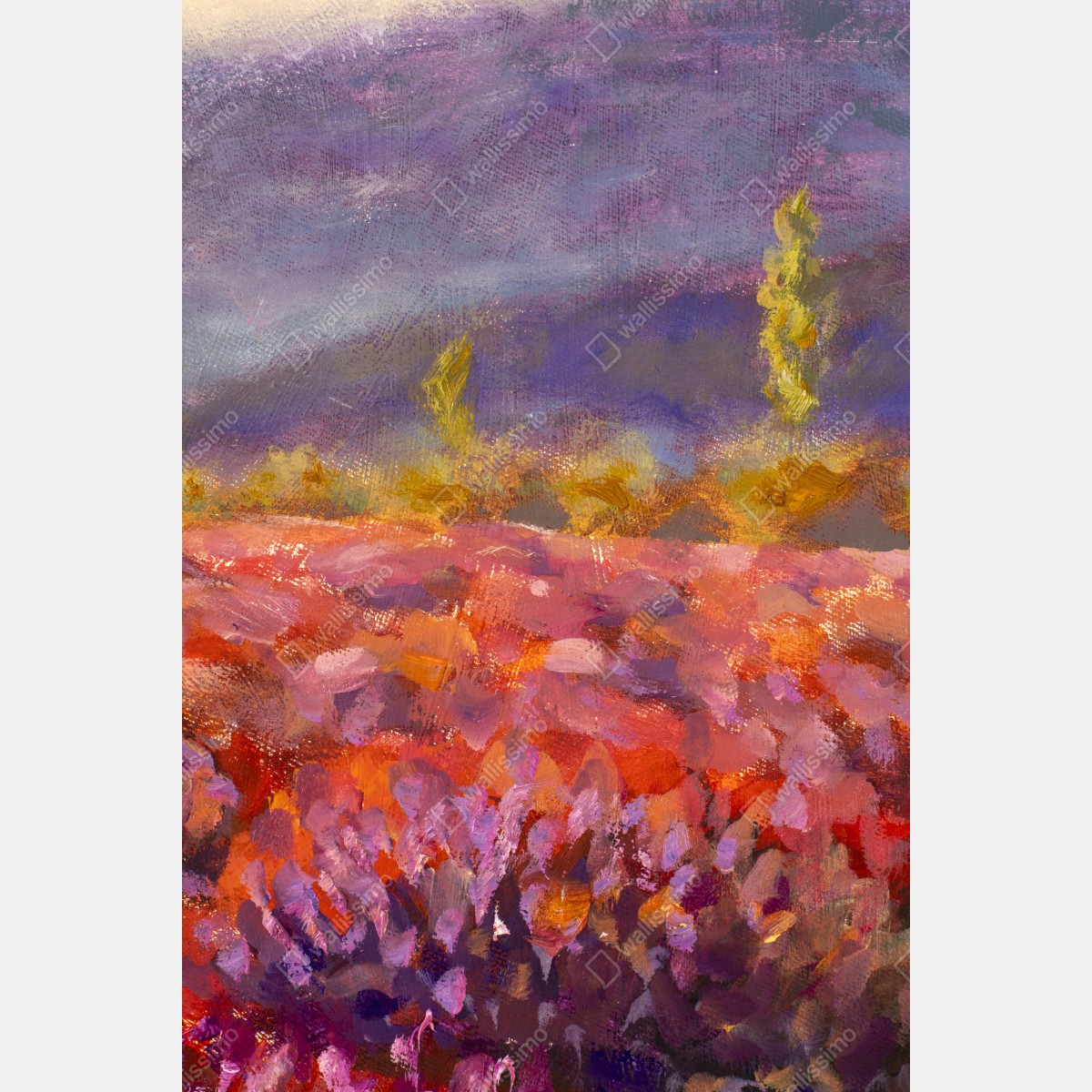 Plakat Prowansja pole lawendy obraz olejny – Wallissimo® Plakat Prowansja pole lawendy obraz olejny – Wallissimo®