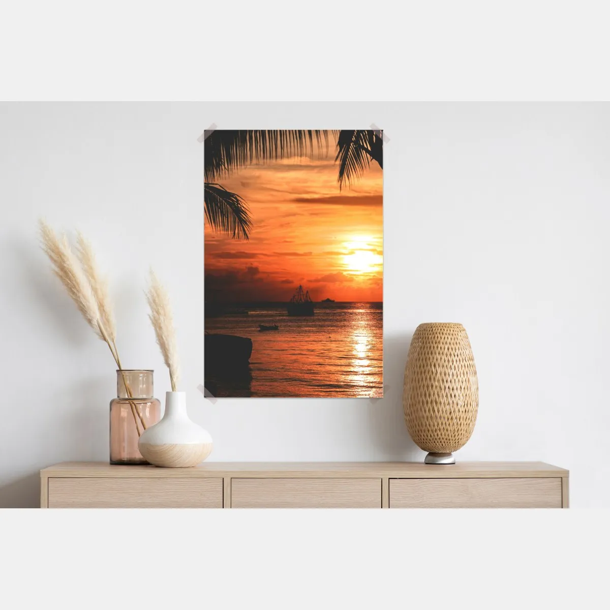 Plakat tropikalny zachód słońca nad morzem – Wallissimo® Plakat tropikalny zachód słońca nad morzem – Wallissimo®