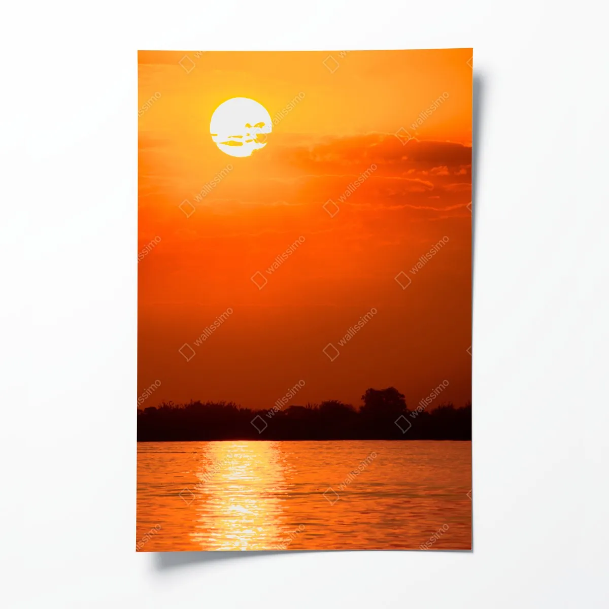 Plakat złoty zachód słońca nad spokojnym jeziorem – Wallissimo® Plakat złoty zachód słońca nad spokojnym jeziorem – Wallissimo®