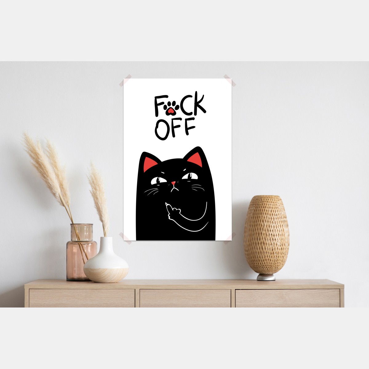 Plakat zuchwały czarny kot z charakterem – Wallissimo® Plakat zuchwały czarny kot z charakterem – Wallissimo®