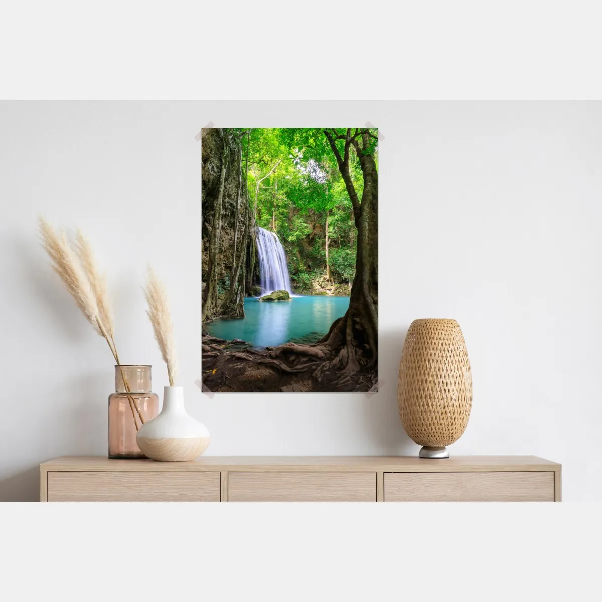 Plakat spokojny wodospad w Parku Narodowym Erawan – Wallissimo® Plakat spokojny wodospad w Parku Narodowym Erawan – Wallissimo®