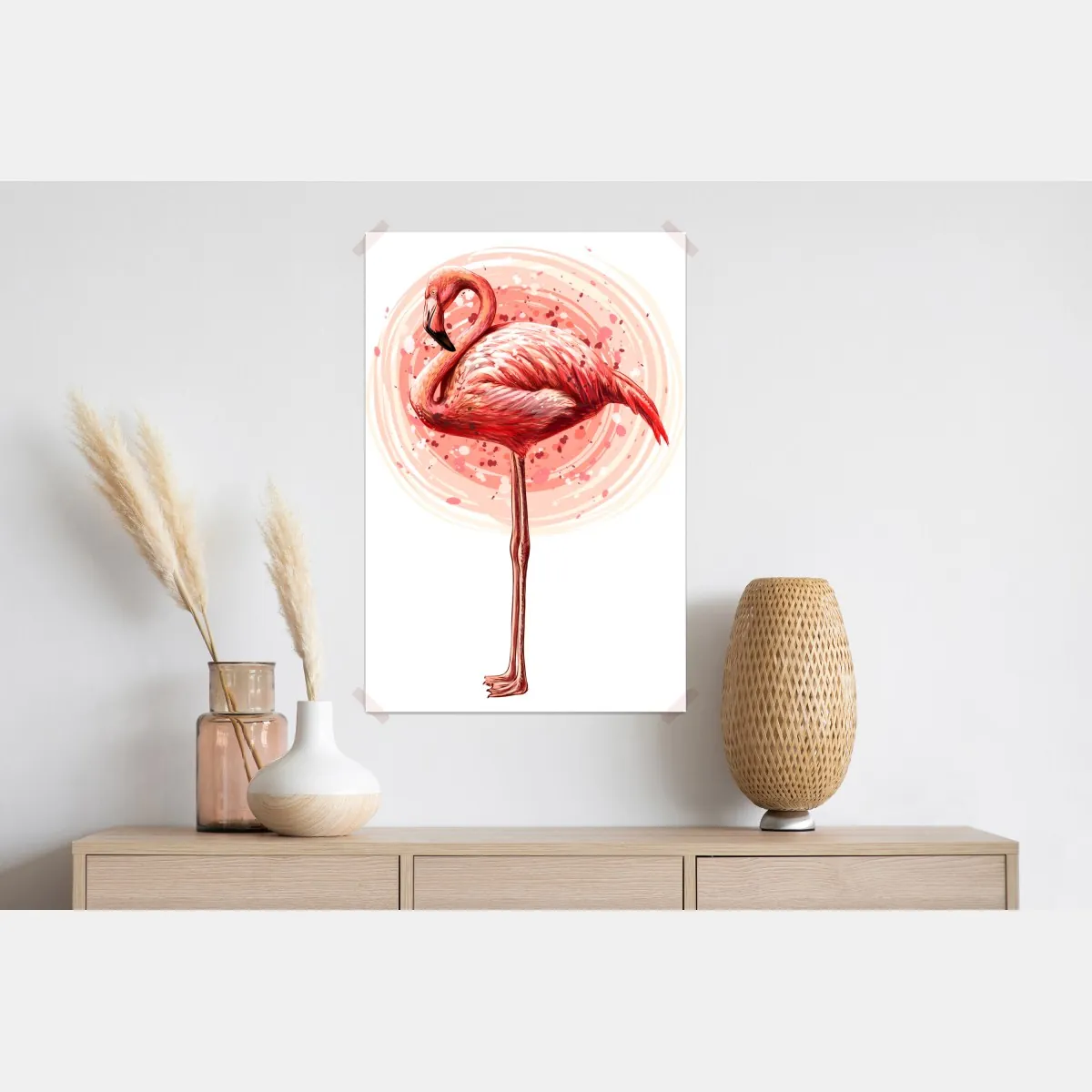 Plakat delikatny różowy flaming ilustracja akwarelowa – Wallissimo® Plakat delikatny różowy flaming ilustracja akwarelowa – Wallissimo®