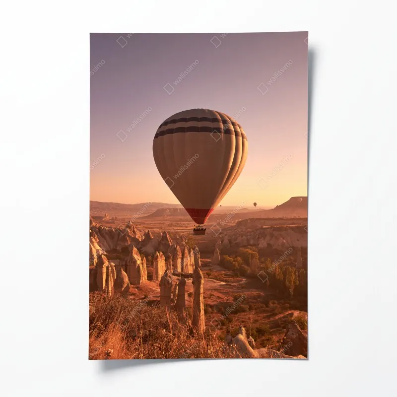 Plakat balon nad Kapadocją o wschodzie słońca
