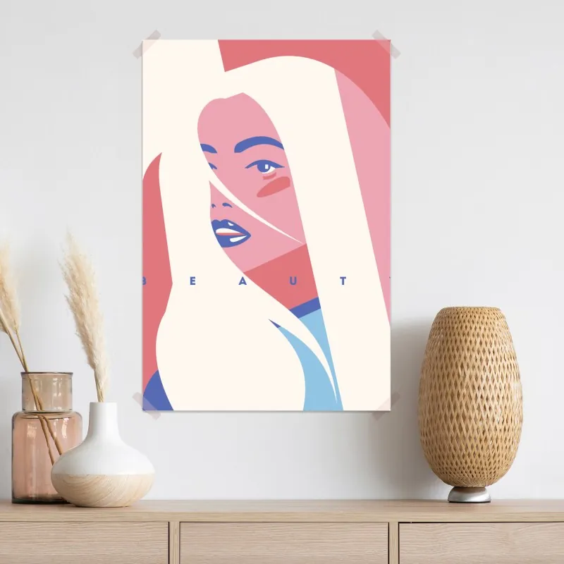 Plakat pastelowy pop-artowy portret piękna – Wallissimo® Plakat pastelowy pop-artowy portret piękna – Wallissimo®