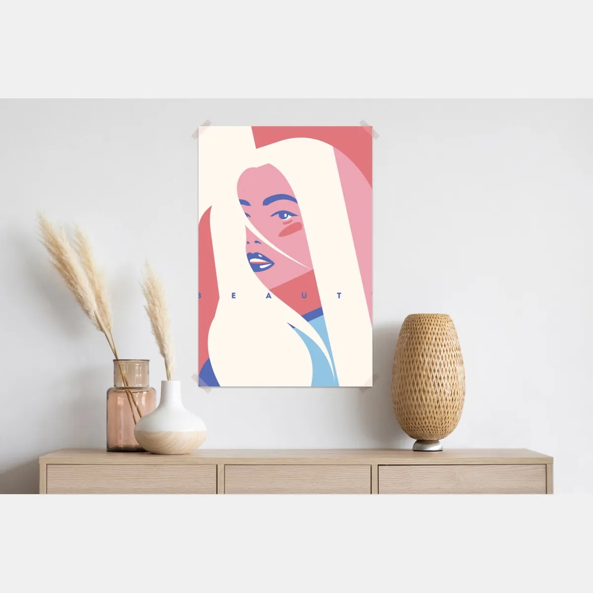 Plakat pastelowy pop-artowy portret piękna – Wallissimo® Plakat pastelowy pop-artowy portret piękna – Wallissimo®