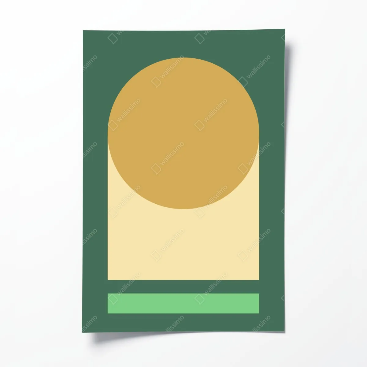 Plakat złote słońce nad geometrycznym blokiem – Wallissimo® Plakat złote słońce nad geometrycznym blokiem – Wallissimo®