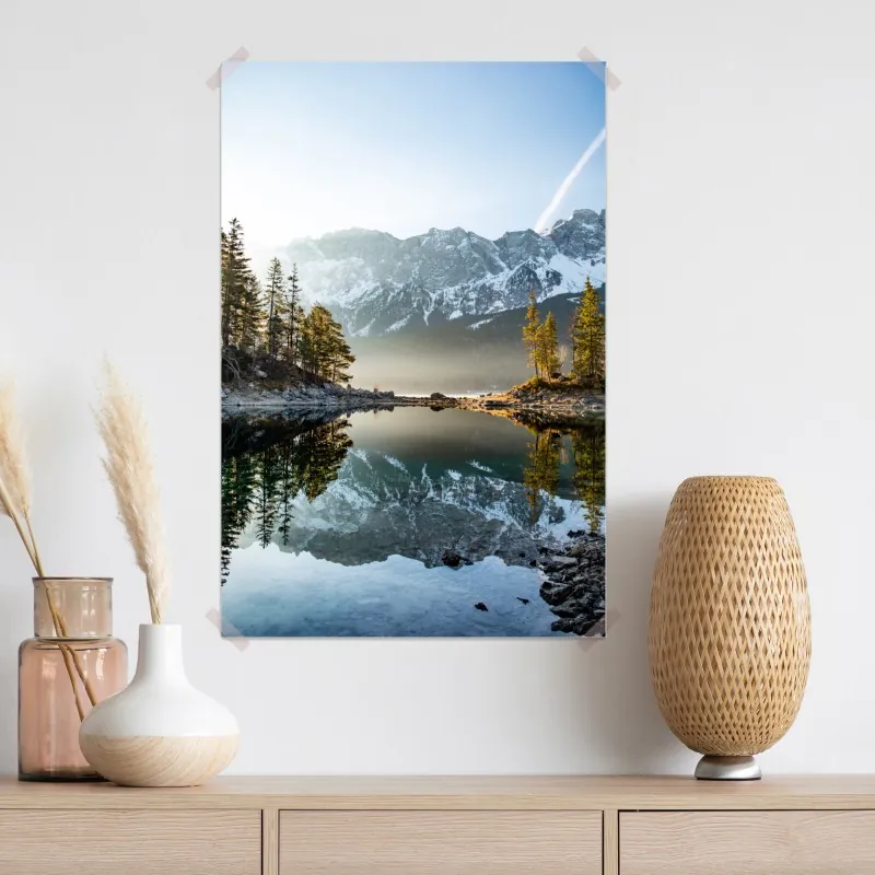 Plakat odbicie górskie na jeziorze o poranku – Wallissimo® Plakat odbicie górskie na jeziorze o poranku – Wallissimo®