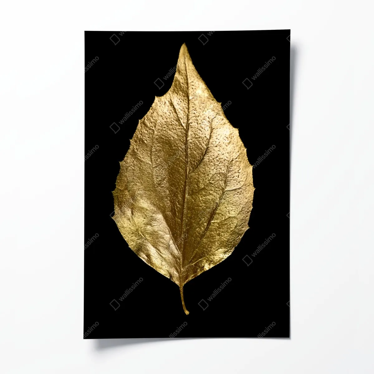 Plakat złoty liść na czarnym tle – Wallissimo® Plakat złoty liść na czarnym tle – Wallissimo®
