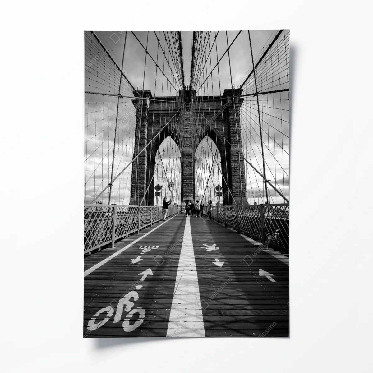 Plakat most Brooklyński w monochromatycznej perspektywie – Wallissimo® Plakat most Brooklyński w monochromatycznej perspektywie – Wallissimo®