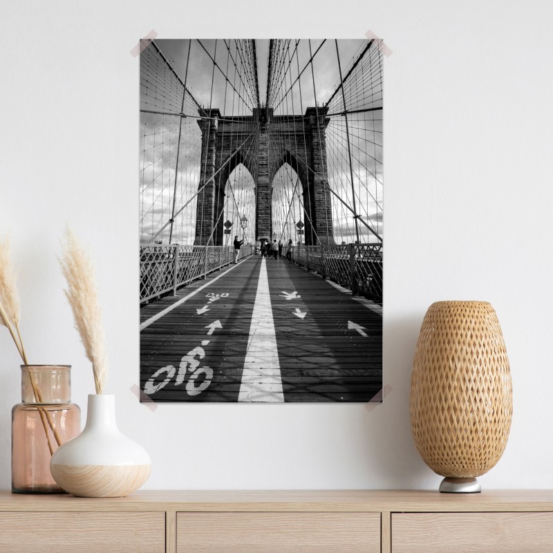 Plakat most Brooklyński w monochromatycznej perspektywie