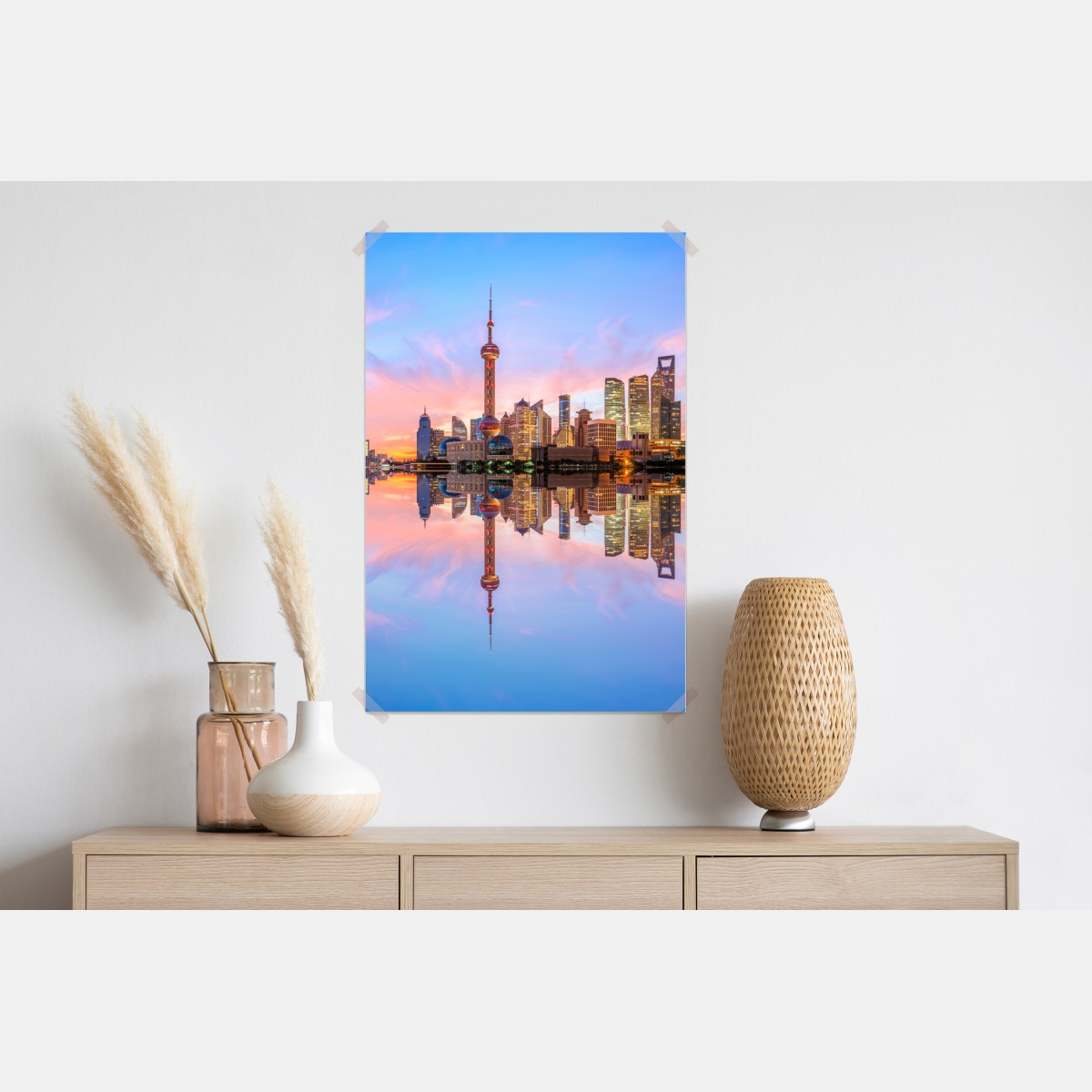 Plakat Szanghaj o wschodzie słońca – Wallissimo® Plakat Szanghaj o wschodzie słońca – Wallissimo®