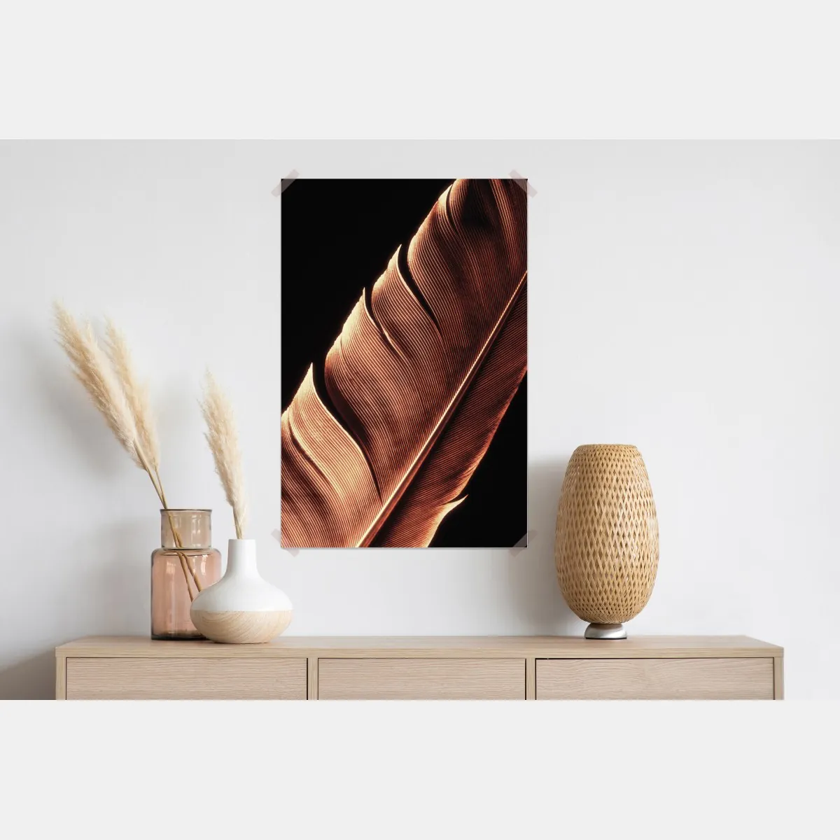 Plakat złote pióro makro na czarnym tle – Wallissimo® Plakat złote pióro makro na czarnym tle – Wallissimo®