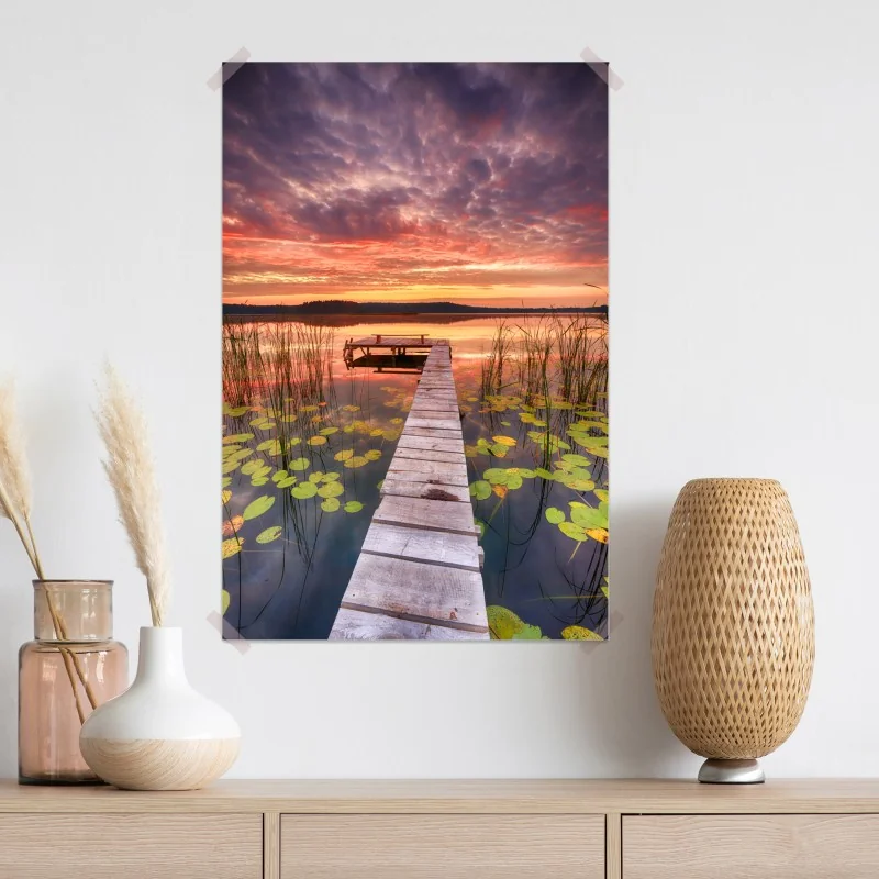 Plakat wschód słońca nad spokojnym jeziorem – Wallissimo® Plakat wschód słońca nad spokojnym jeziorem – Wallissimo®