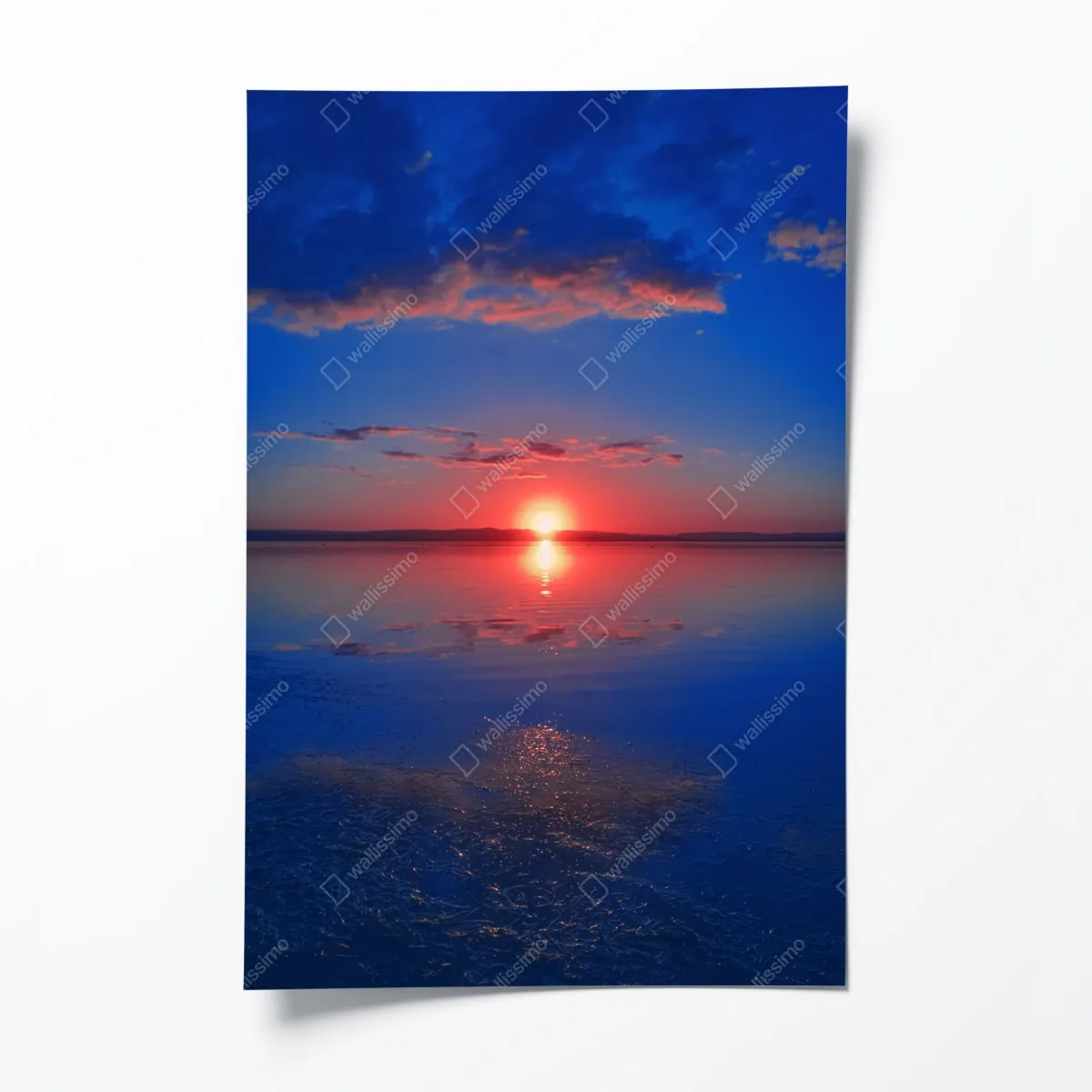 Plakat zachód słońca nad spokojnym morzem z żywym odbiciem – Wallissimo® Plakat zachód słońca nad spokojnym morzem z żywym odbiciem – Wallissimo®