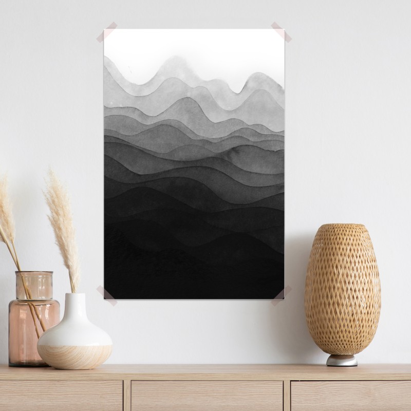 Plakat monochromatyczne warstwowe góry – Wallissimo® Plakat monochromatyczne warstwowe góry – Wallissimo®