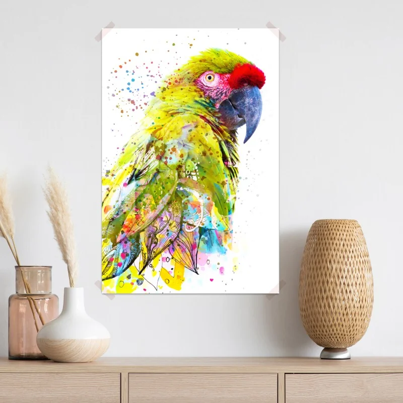Plakat żywy portret papugi w akwareli – Wallissimo® Plakat żywy portret papugi w akwareli – Wallissimo®