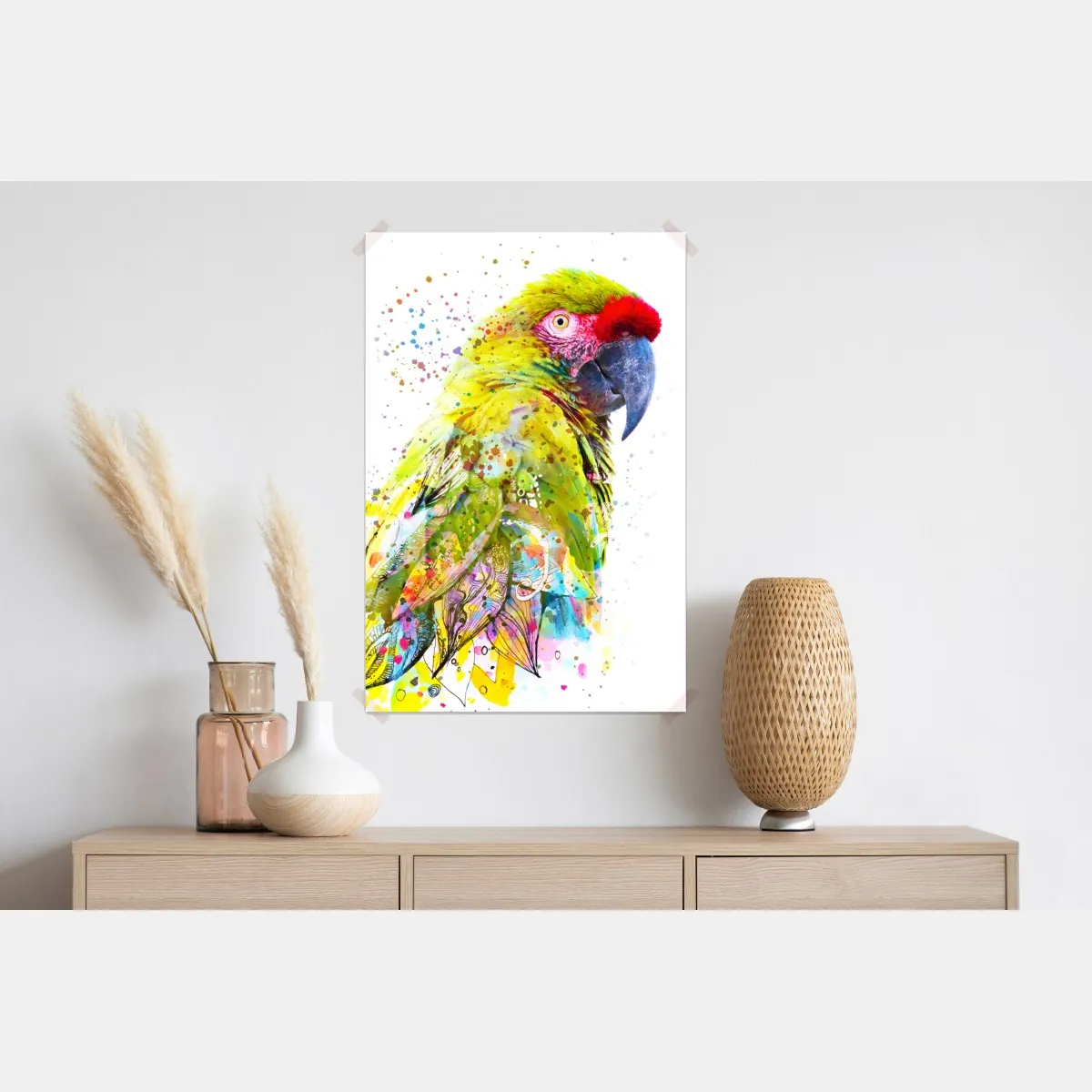 Plakat żywy portret papugi w akwareli – Wallissimo® Plakat żywy portret papugi w akwareli – Wallissimo®