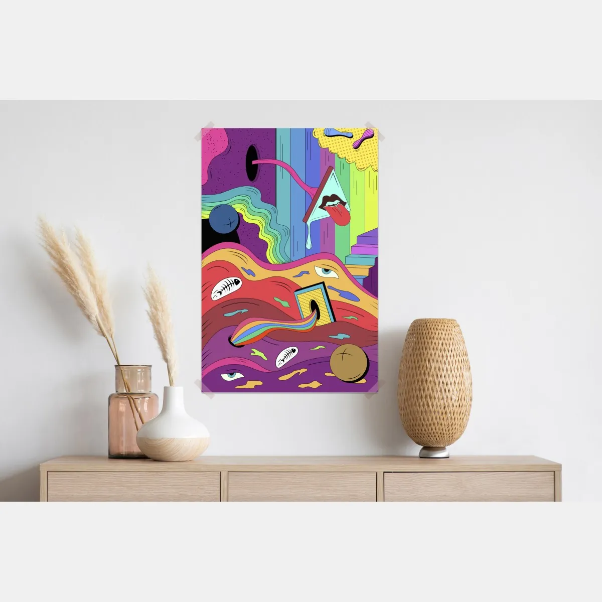 Plakat psychodeliczny pop artowy sen – Wallissimo® Plakat psychodeliczny pop artowy sen – Wallissimo®