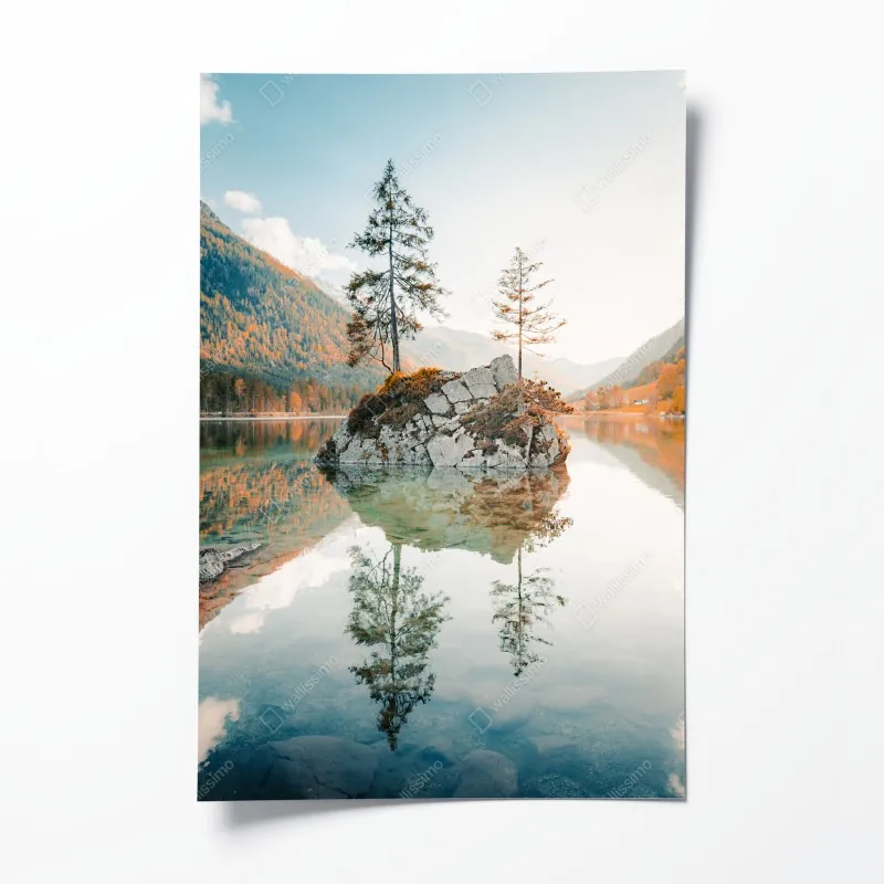 Plakat botaniczny wzór z kwiatami cytrusów na granatowym tle – Wallissimo®