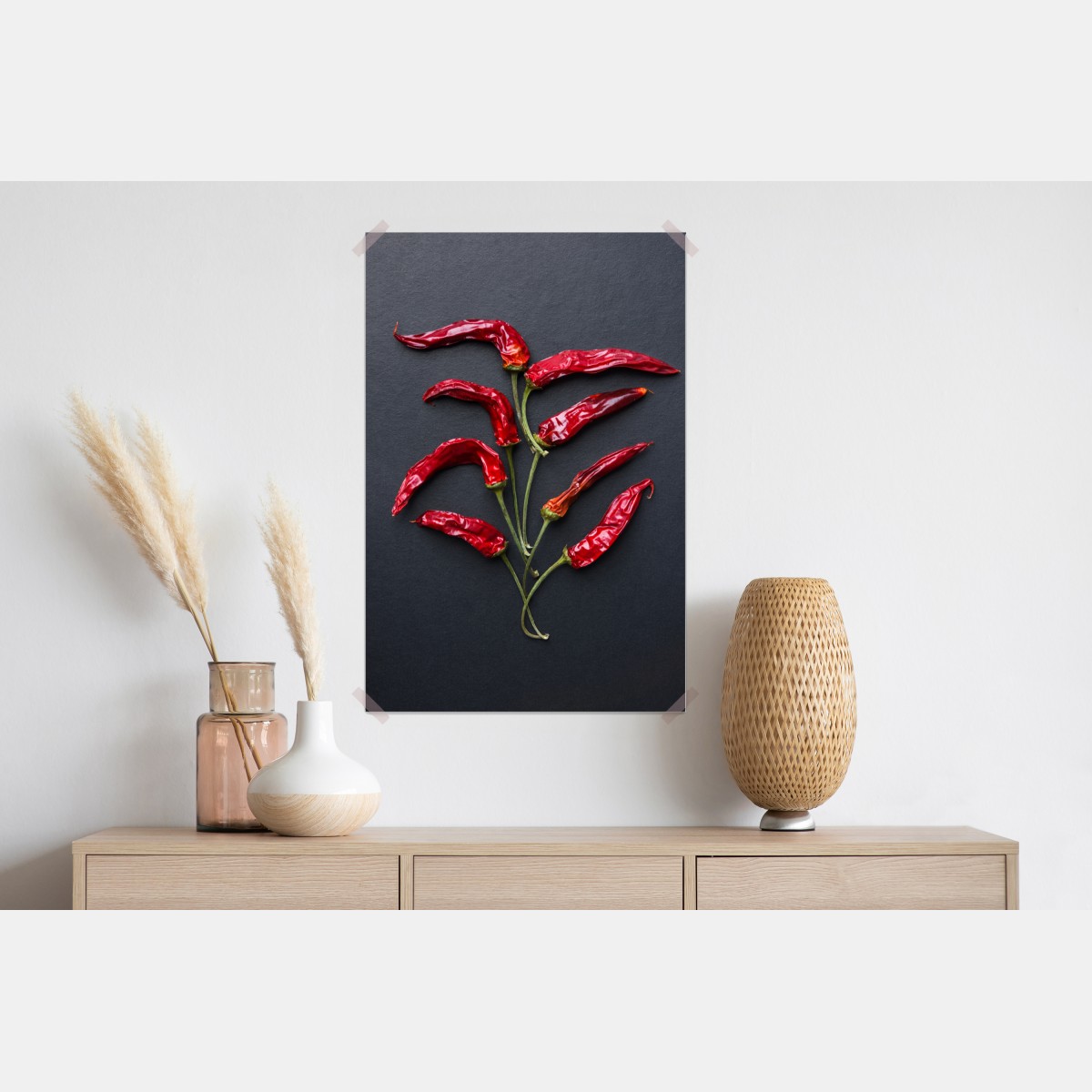 Plakat kulinarna grafika z czerwonych papryczek chili – Wallissimo® Plakat kulinarna grafika z czerwonych papryczek chili – Wallissimo®