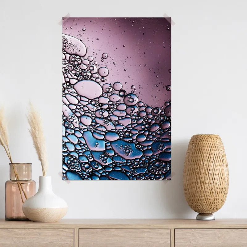 Plakat fioletowy abstrakcyjny wzór z bąbelkami – Wallissimo® Plakat fioletowy abstrakcyjny wzór z bąbelkami – Wallissimo®