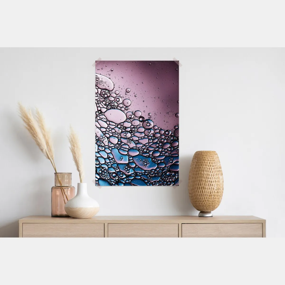 Plakat fioletowy abstrakcyjny wzór z bąbelkami – Wallissimo® Plakat fioletowy abstrakcyjny wzór z bąbelkami – Wallissimo®